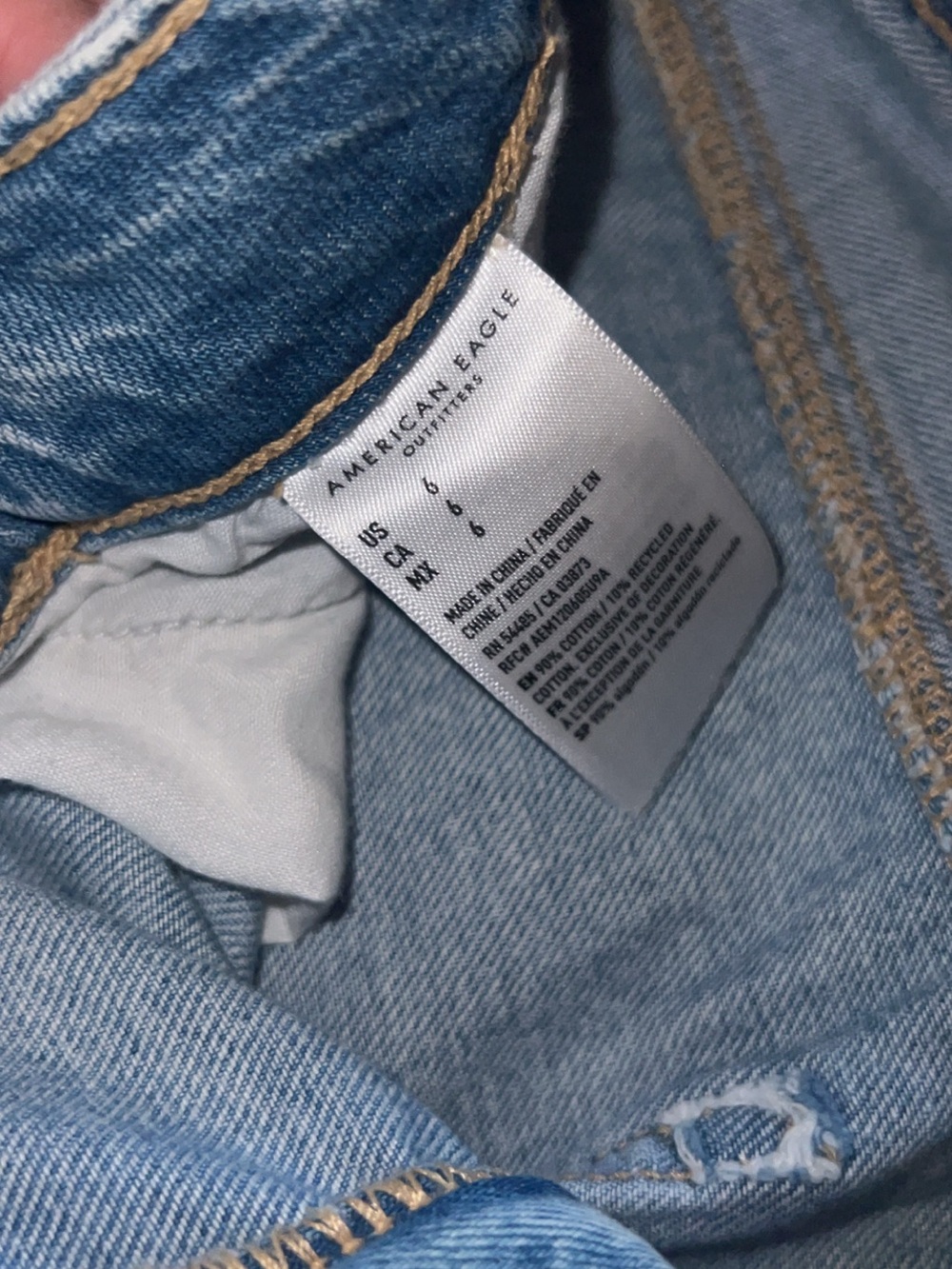 Light American Eagle Denim Midi Skirt with Front Slit - Picture 3 of 3